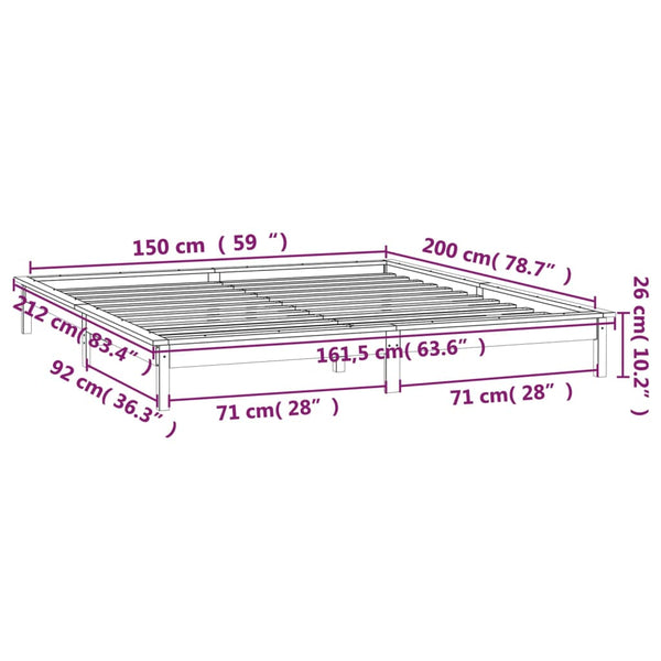 Sängynrunko Amosie 150x200cm (led-valoilla king size puu)