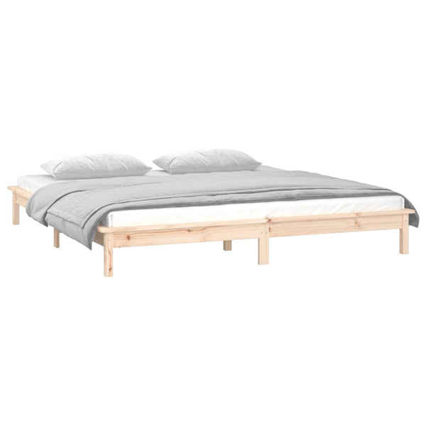 Sängynrunko Amosie 150x200cm (led-valoilla king size puu)