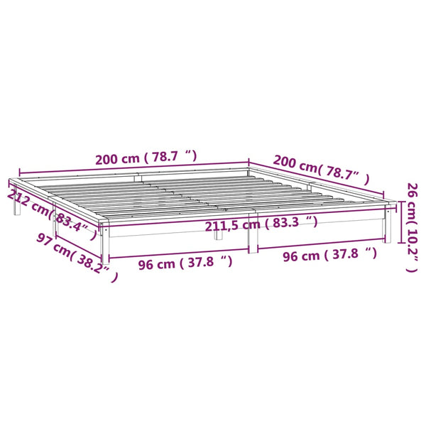 Bettrahmen mit LED-Beleuchtung Amosie 200x200cm (Holz)