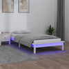 Sängynrunko LED valkoinen 75x190 cm Small Single täysi puu