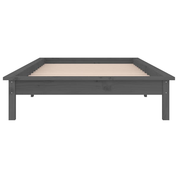 Graues Bettgestell LED Amosie 75x190cm (Einzelbett Holz)