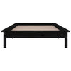 Schwarzes Bettgestell LED Amosie 75x190cm (kleines Einzelholz)
