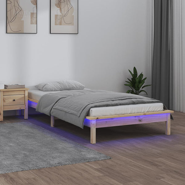 Sängynrunko Amosie 90x190cm (led-valoilla single puu)
