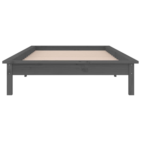 Led-valoilla varustettu musta sängynrunko Amosie 90x190cm (single, puu)