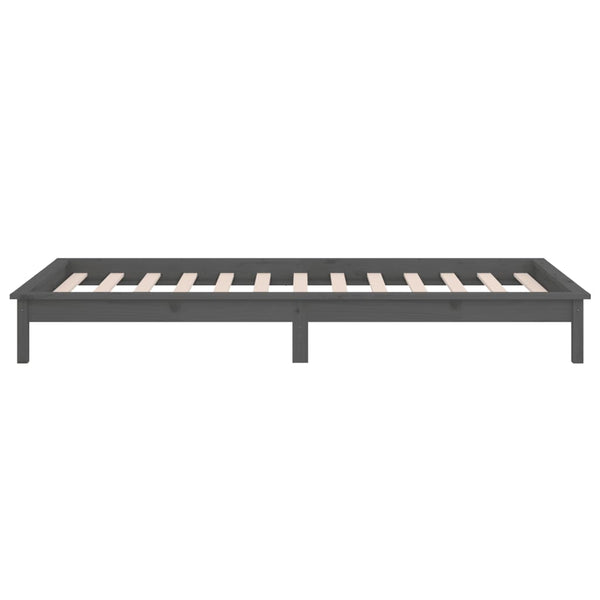 Led-valoilla varustettu musta sängynrunko Amosie 90x190cm (single, puu)