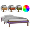 Honigbraunes Bettgestell Amosie 90x190cm (LED, Einzelbett, Holz)