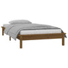 Honigbraunes Bettgestell Amosie 90x190cm (LED, Einzelbett, Holz)