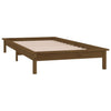 Honigbraunes Bettgestell Amosie 90x190cm (LED, Einzelbett, Holz)
