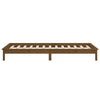 Honigbraunes Bettgestell Amosie 90x190cm (LED, Einzelbett, Holz)