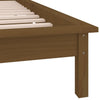 Honigbraunes Bettgestell Amosie 90x190cm (LED, Einzelbett, Holz)
