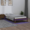 Honigbraunes Bettgestell Amosie 90x190cm (LED, Einzelbett, Holz)