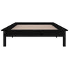 Amosie musta sängynrunko led-valoilla 90x190cm (puu, single)