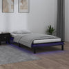 Amosie musta sängynrunko led-valoilla 90x190cm (puu, single)
