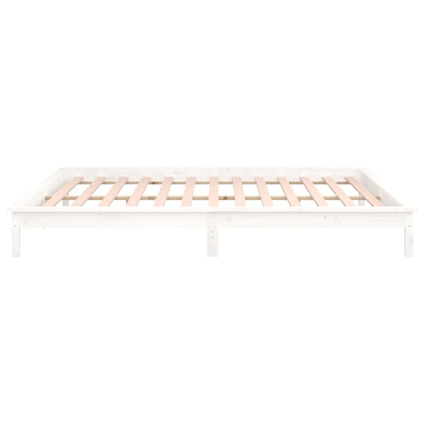 Bettrahmen LED weiß 120x190 cm Small Double Massivholz