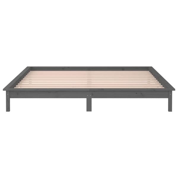 Harmaa sängynrunko led Amosie 120x190cm (small double puu)