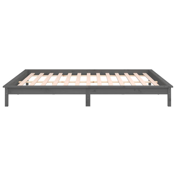 Harmaa sängynrunko led Amosie 120x190cm (small double puu)