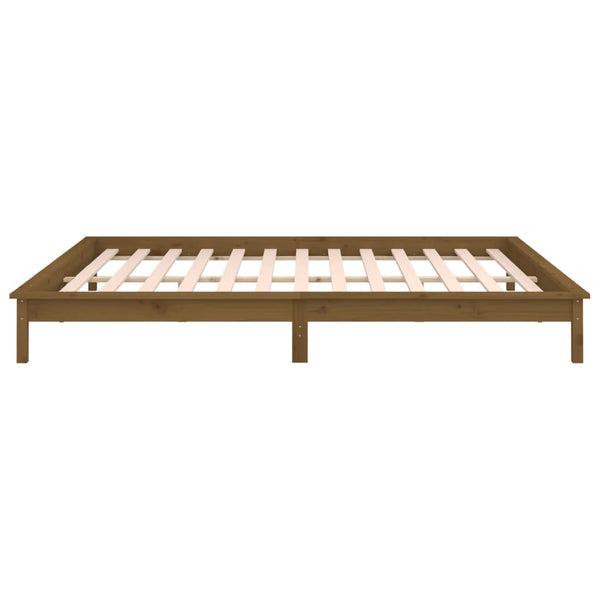 Brauner Bettrahmen LED Amosie 120x190cm (small double Holz)