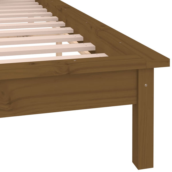 Brauner Bettrahmen LED Amosie 120x190cm (small double Holz)