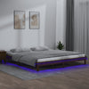 Brauner Bettrahmen LED Amosie 120x190cm (small double Holz)