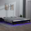 Schwarzes Bettgestell LED Amosie 120x190cm (kleines Doppelbett Holz)