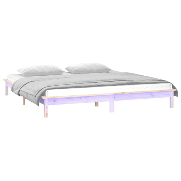 Bettgestell Amosie 135x190cm (mit LED-Beleuchtung Doppelholz)