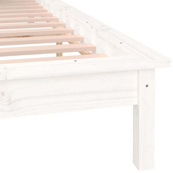 Bettgestell Amosie weiß 135x190cm (LED, Doppelbett, Holz)