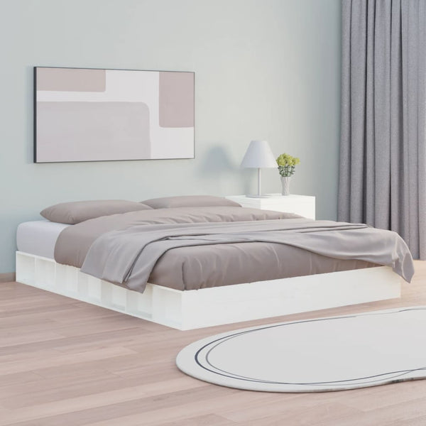Weißes Bettgestell Sabia 150x200cm (Kingsize Holz)