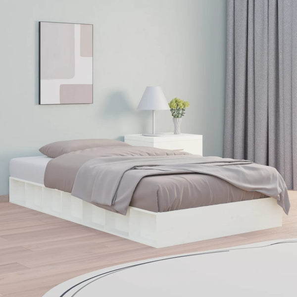 Weißes Bettgestell Sabia 75x190cm (small single Holz)