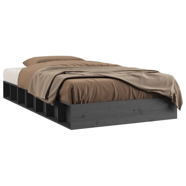 Graues Bettgestell Sabia 75x190cm (Schmales Einzelbett Holz)