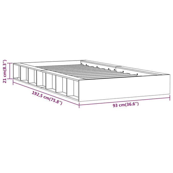 Honigbraunes Bettgestell Sabia 75x190cm (Einzelbett Holz)