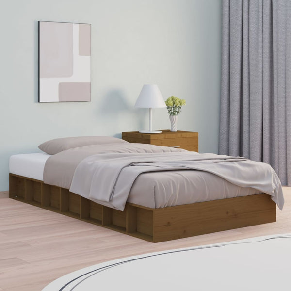 Honigbraunes Bettgestell Sabia 75x190cm (Einzelbett Holz)