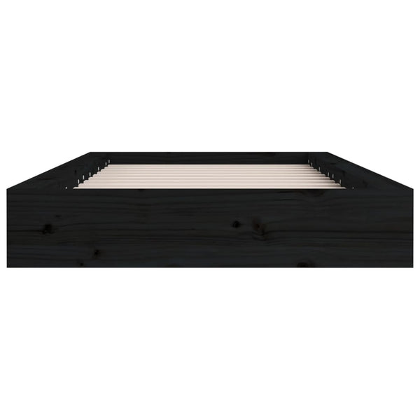 Schwarzes Bettgestell Sabia 135x190cm (Doppelbett Holz)