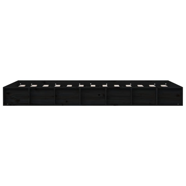 Schwarzes Bettgestell Sabia 135x190cm (Doppelbett Holz)