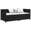Schwarzes Schlafsofa Mesdi 90x200cm (Kiefer)