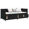 Schwarzes Schlafsofa Mesdi 90x200cm (Kiefer)