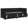 Schwarzes Schlafsofa Mesdi 90x190cm (Kiefer)