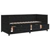 Schwarzes Schlafsofa Mesdi 75x190cm (Kiefer)