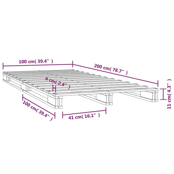 Podestbett Maistorovici 100x200cm (Kiefer)