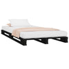 Schwarzes Plattformbett Maistorovici 75x190cm (Kiefernschichtholz kleines Einzelbett)