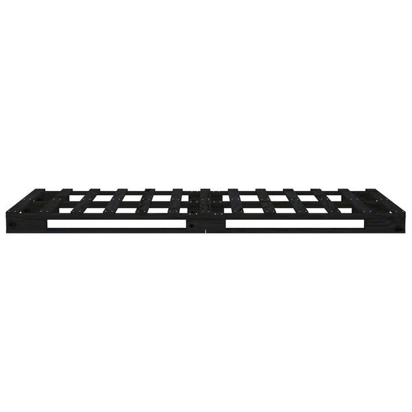 Schwarzes Plattformbett Maistorovici 75x190cm (Kiefernschichtholz kleines Einzelbett)