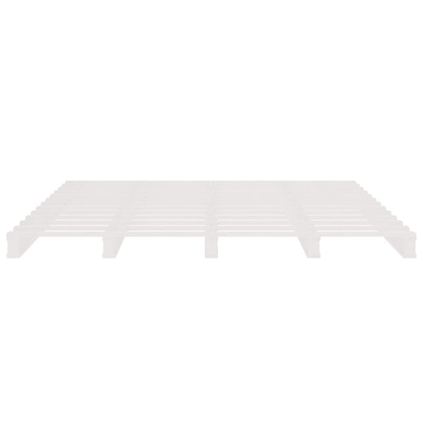 Weißes Plattformbett Maistorovici 120x190cm (Holz, kleines Doppelbett)