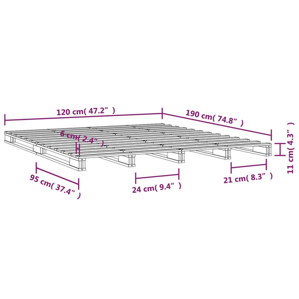 Weißes Plattformbett Maistorovici 120x190cm (Holz, kleines Doppelbett)