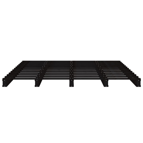 Schwarzes Plattformbett Maistorovici 135x190cm (Kiefer Doppelbett)