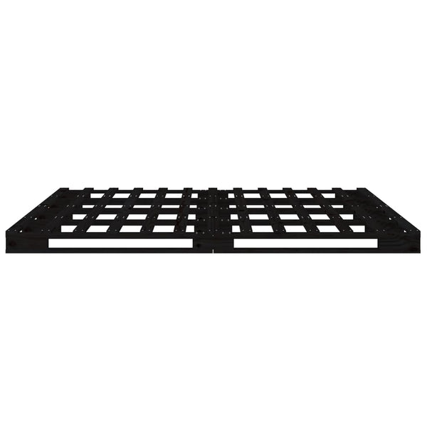 Schwarzes Plattformbett Maistorovici 135x190cm (Kiefer Doppelbett)