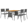 Graue Essgruppe für den Außenbereich Edite 5-teilig (Polyrattan)