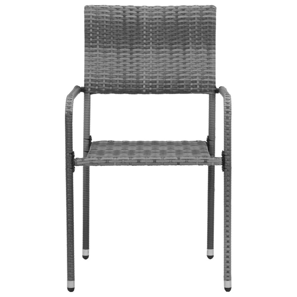Graue Essgruppe für den Außenbereich Edite 5-teilig (Polyrattan)