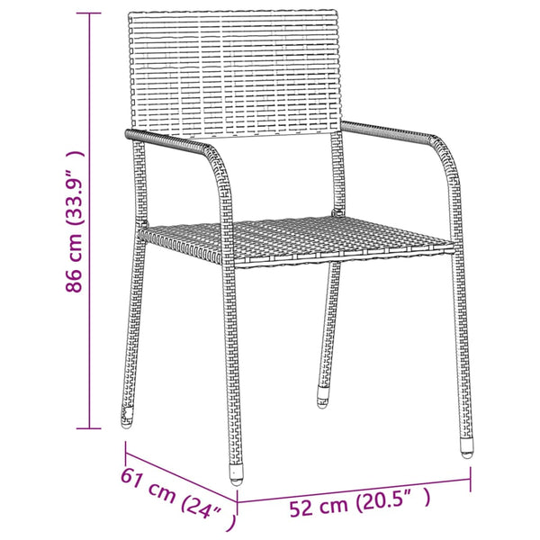 Graue Essgruppe für den Außenbereich Edite 5-teilig (Polyrattan)