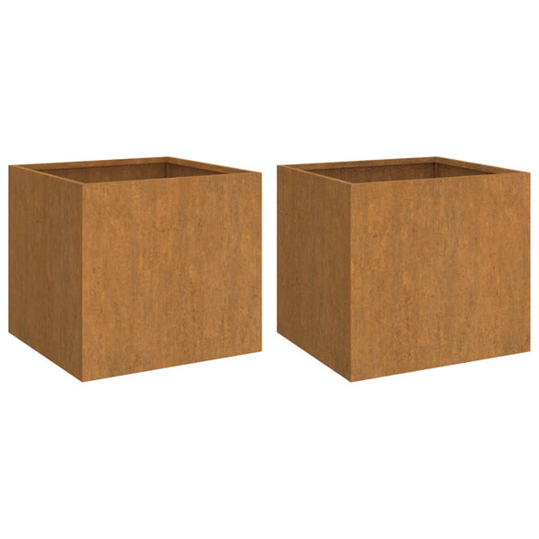 Corten teräs kukkalaatikot Eusebie 49x47x46cm (2 kpl)