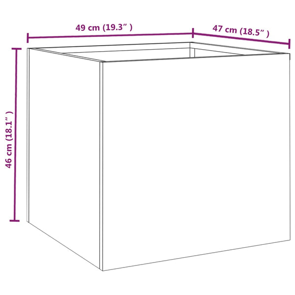 Corten teräs kukkalaatikot Eusebie 49x47x46cm (2 kpl)