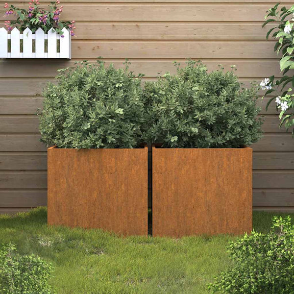 Corten teräs kukkalaatikot Eusebie 49x47x46cm (2 kpl)